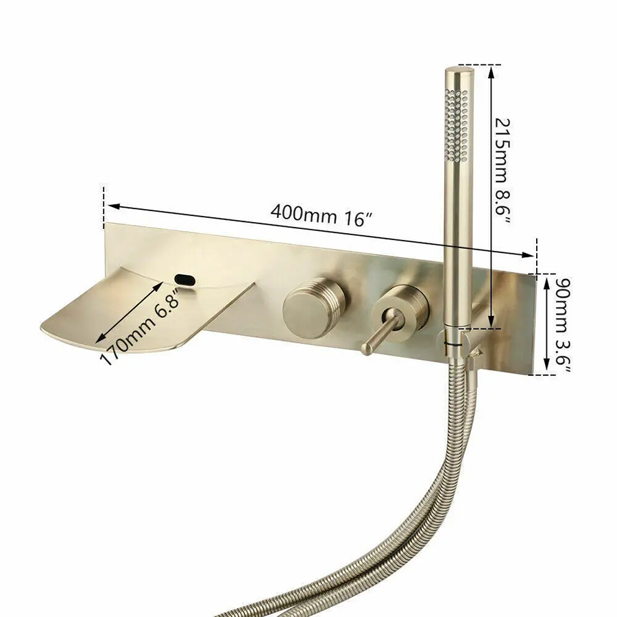 Mitigeur de bain mural doré brossé, Lya - category_name - RBM10028 - shop_name