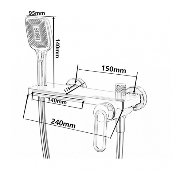 Mitigeur de bain mural blanc, Lérida - category_name - RBM10027 - shop_name