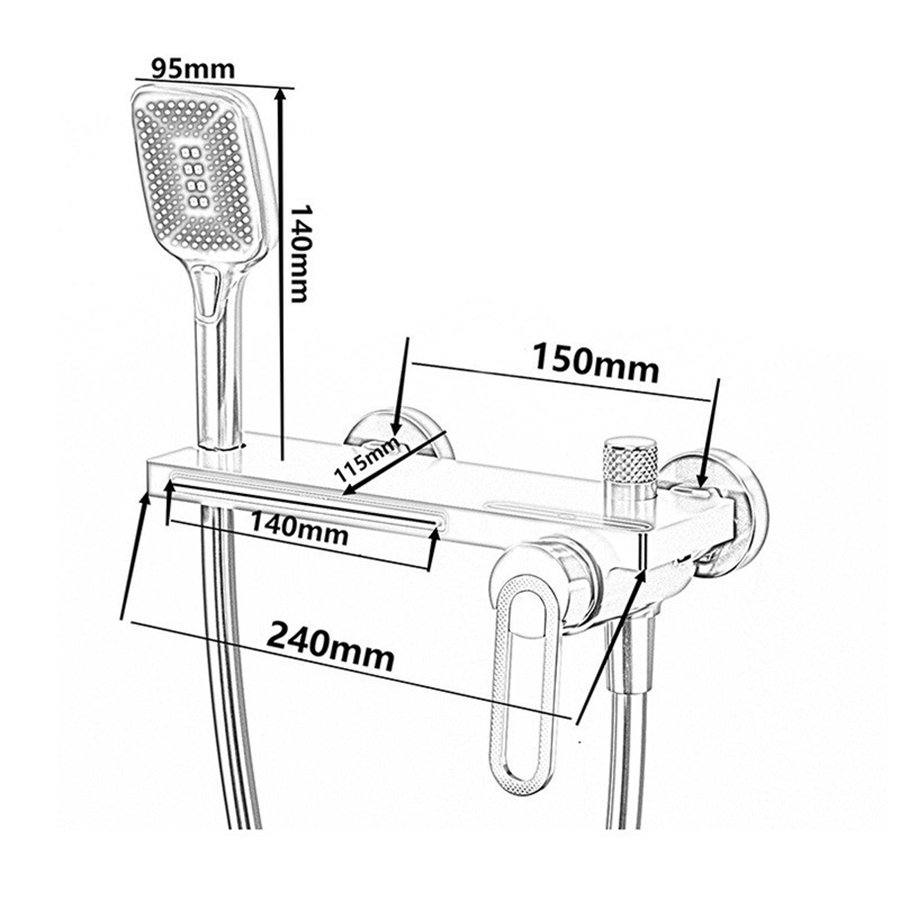 Mitigeur de bain mural blanc, Lérida - category_name - RBM10027 - shop_name