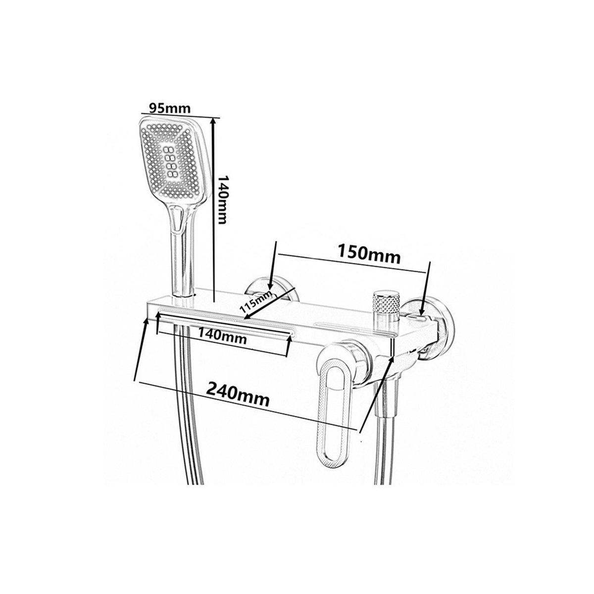 Mitigeur de bain mural doré, Lüda - category_name - RBM10019 - shop_name