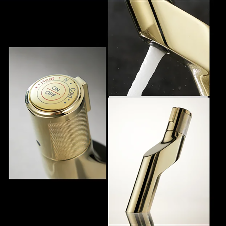 Mitigeur lavabo doré brossé, Verso - category_name - RML 10023 - shop_name