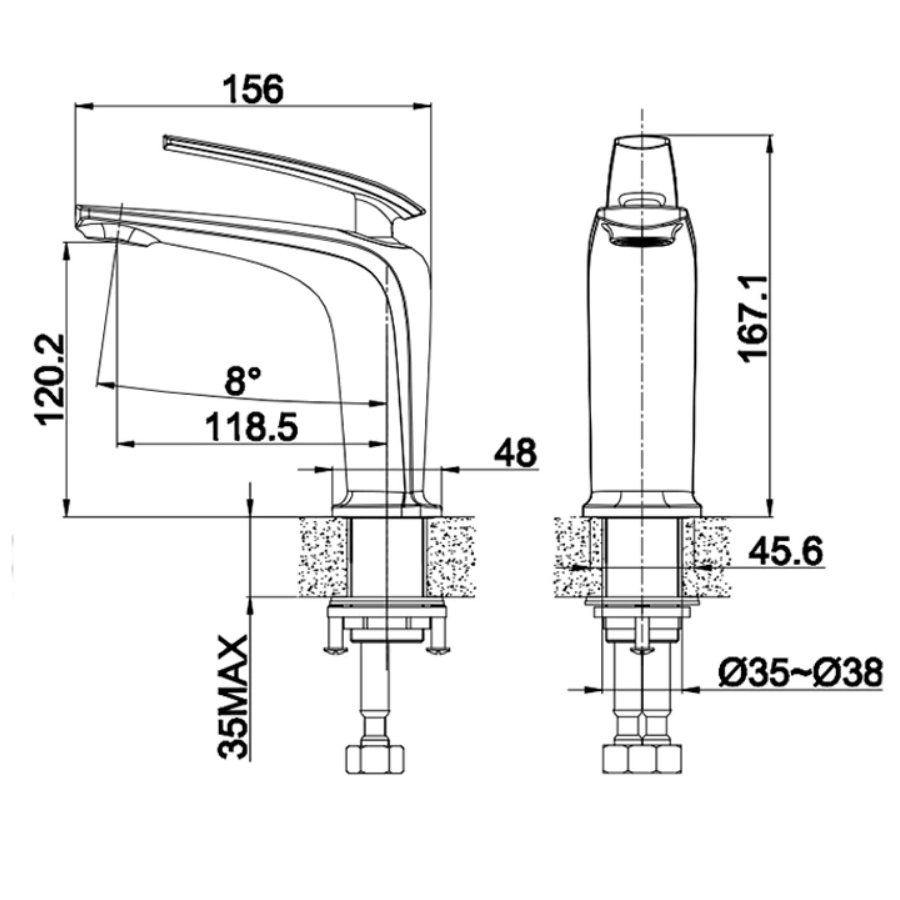 Robinet mitigeur lavabo or rose/noir, Zao - category_name - RML 10085 - shop_name
