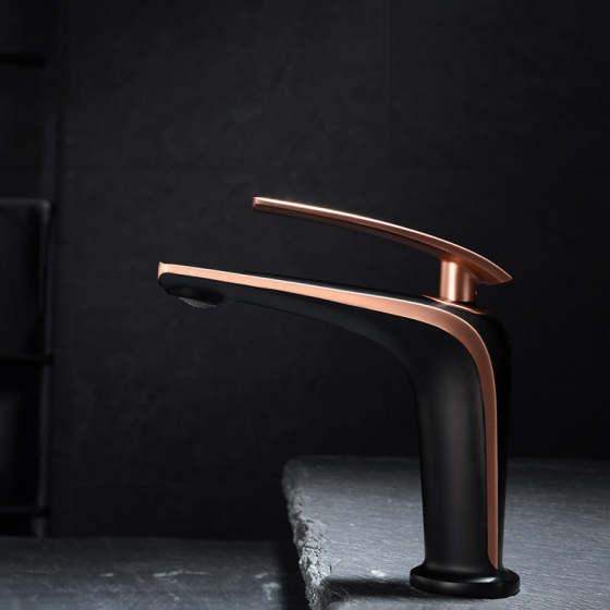 Robinet mitigeur lavabo or rose/noir, Zao - category_name - RML 10085 - shop_name