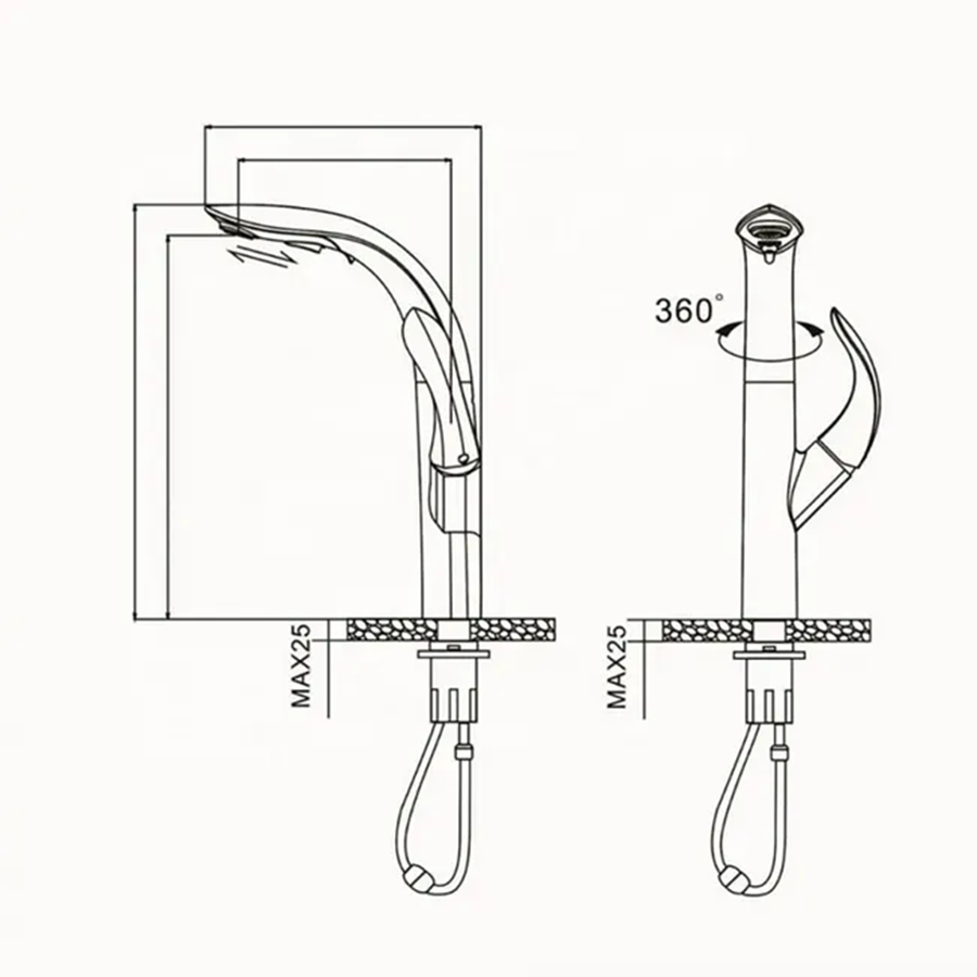 Mitigeur de cuisine surélevé chrome, Musle - category_name - RMC 10024 - shop_name