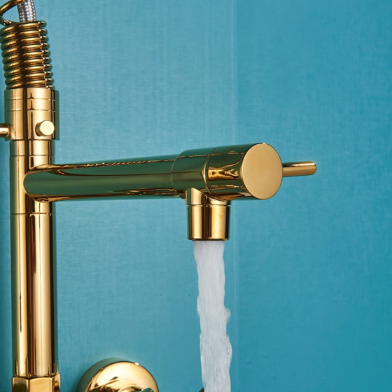 Robinet mélangeur de cuisine mural doré, Réa - category_name - RMM 50021 - shop_name