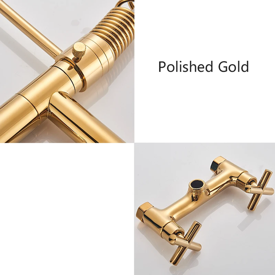 Robinet mélangeur de cuisine mural doré, Réa - category_name - RMM 50021 - shop_name