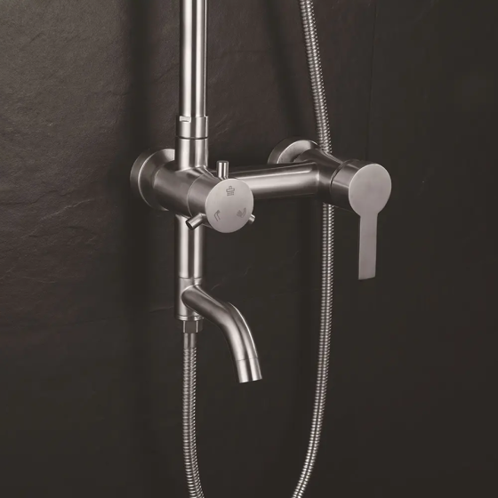 Colonne bain douche murale nickel brossé, Venise - category_name - CCD540012 - shop_name