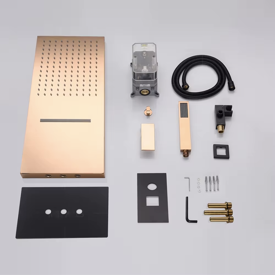 Composition mitigeur de douche à encastrer or rose noire, Dakar - category_name - EUGE54002101 - shop_name