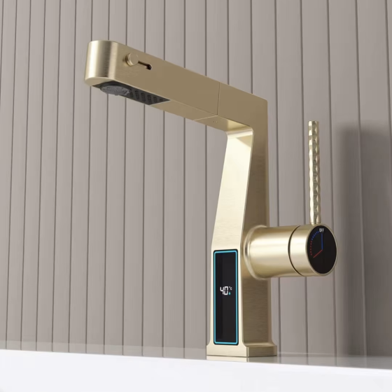 Robinet mitigeur vasque lavabo led doré brossé, Star - category_name - RMV2004 - shop_name