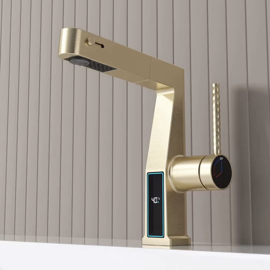 Robinet mitigeur vasque lavabo led doré brossé, Star - category_name - RMV2004 - shop_name