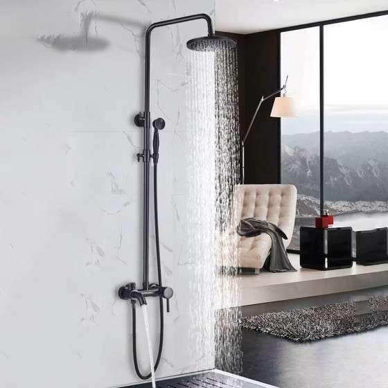 Colonne bain douche noire Ø25cm, Carat - category_name - CDD170038 - shop_name