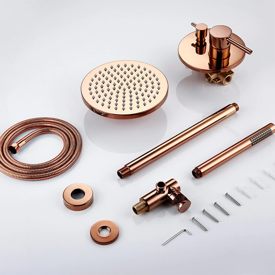 Composition mitigeur de douche encastrée murale or rose Ø30cm, Rouen - category_name - EUGE210088 - shop_name