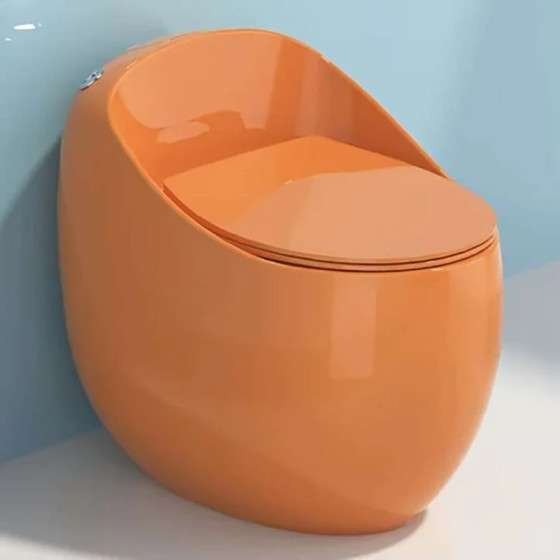 WC monobloc sans bride orange | Réservoir caché | 3/6 L