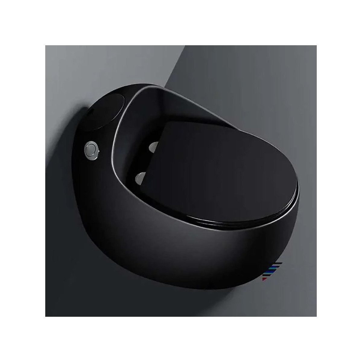 WC monobloc noir sans bride | Soft-close | Design moderne