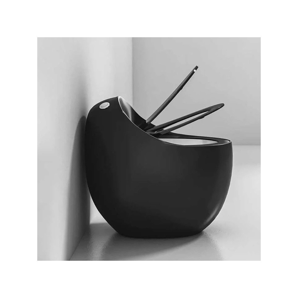 WC monobloc noir sans bride | Soft-close | Design moderne