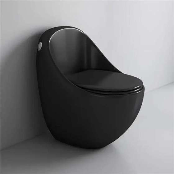 WC monobloc noir sans bride | Soft-close | Design moderne