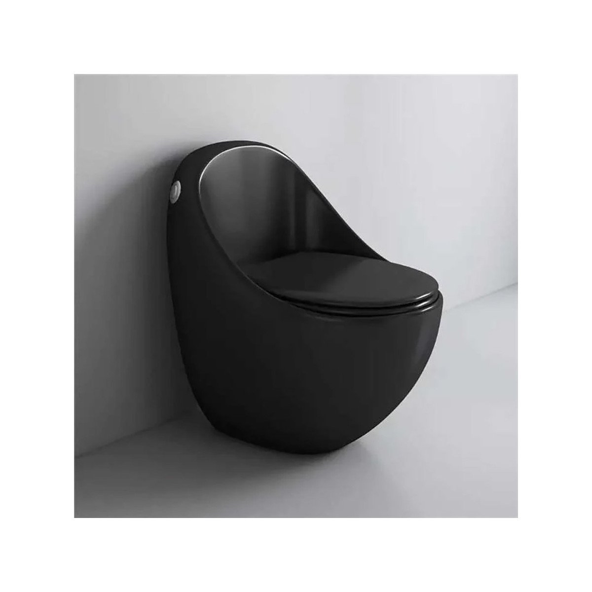 WC monobloc noir sans bride | Soft-close | Design moderne