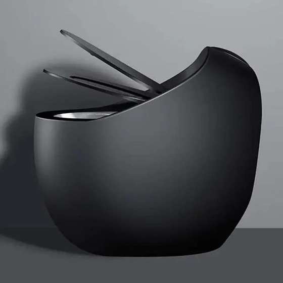 WC monobloc noir sans bride | Soft-close | Design moderne