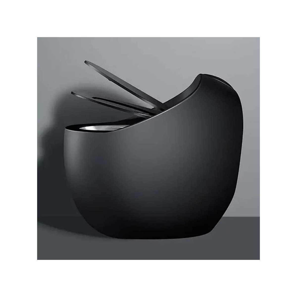 WC monobloc noir sans bride | Soft-close | Design moderne