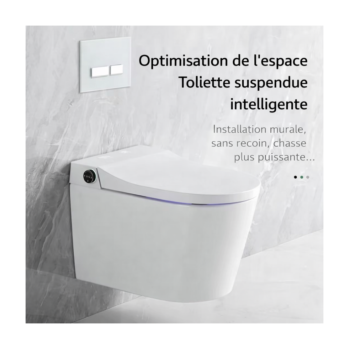Toilette japonaise suspendue connectée Cobis P-trap LED