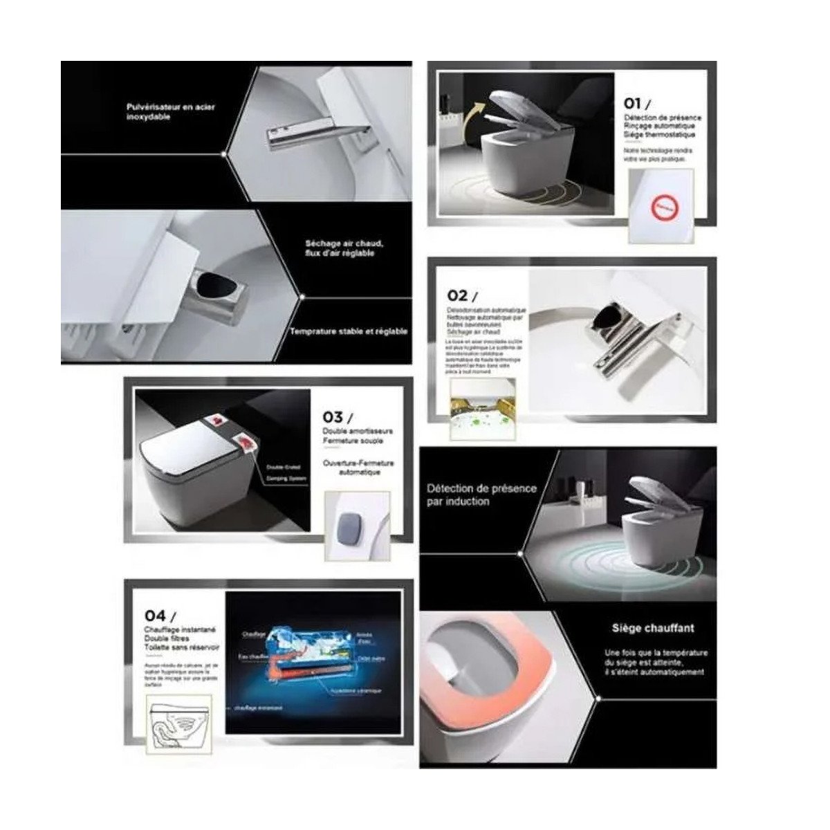 Toilette japonaise connectée lavante siège chauffant WC