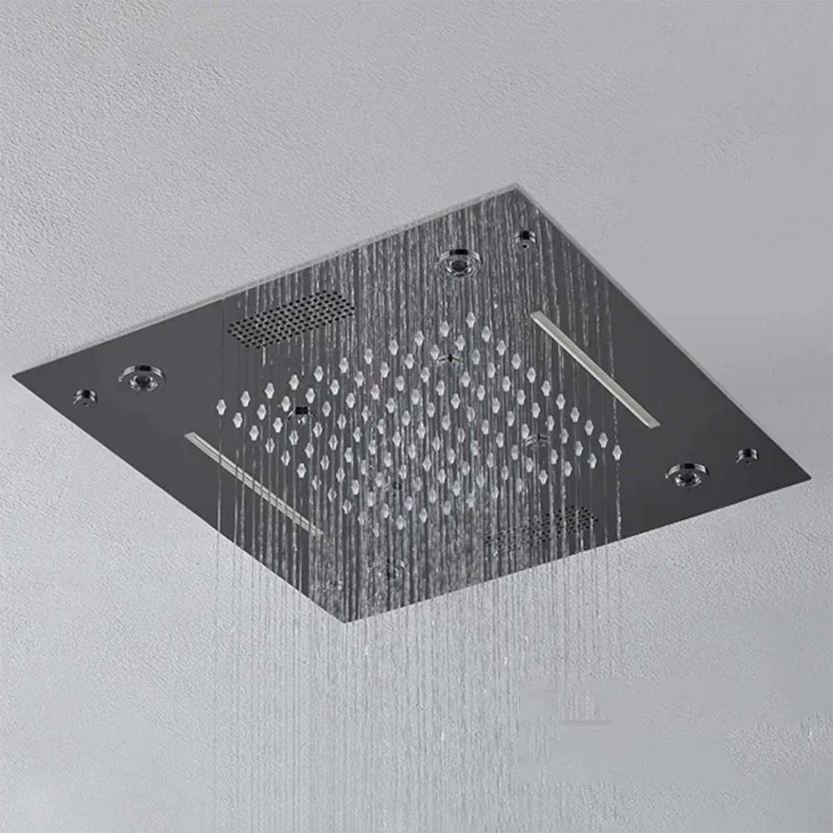 Ciel de pluie encastré chromé LED Oslo  – SPA maison
