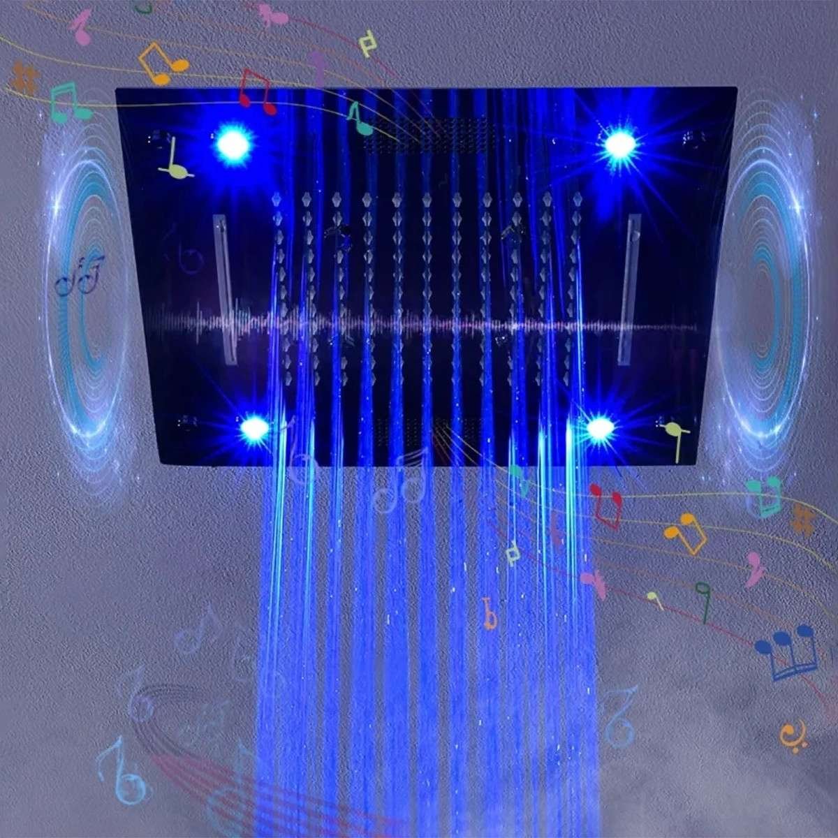 Ciel de pluie encastré chromé LED Oslo  – SPA maison