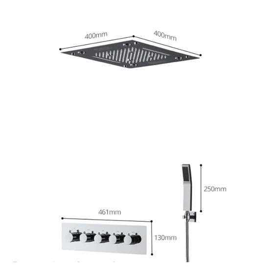 Ciel de pluie encastré chromé LED Oslo  – SPA maison