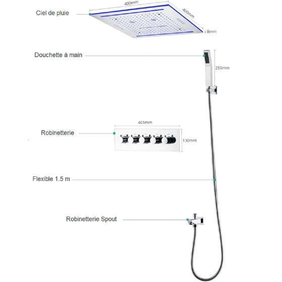 Ciel de pluie LED Bluetooth Kingston – Chrome 400×400
