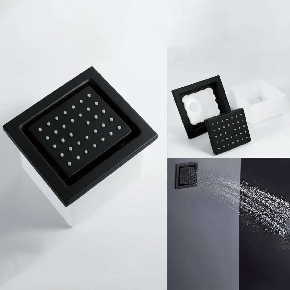 Ciel de pluie hydromassant Bruxelles – LED noir luxe
