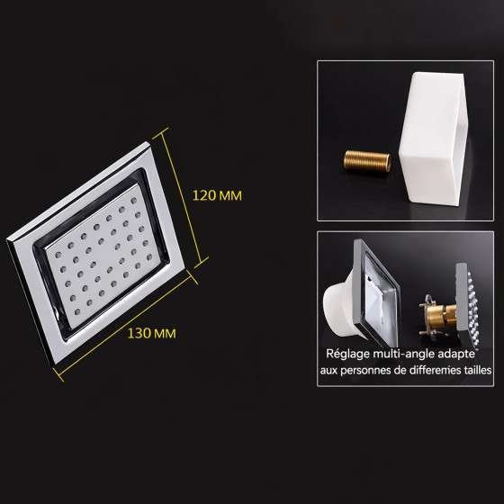 Ciel de pluie hydromassant Paris – LED & Bluetooth chrome