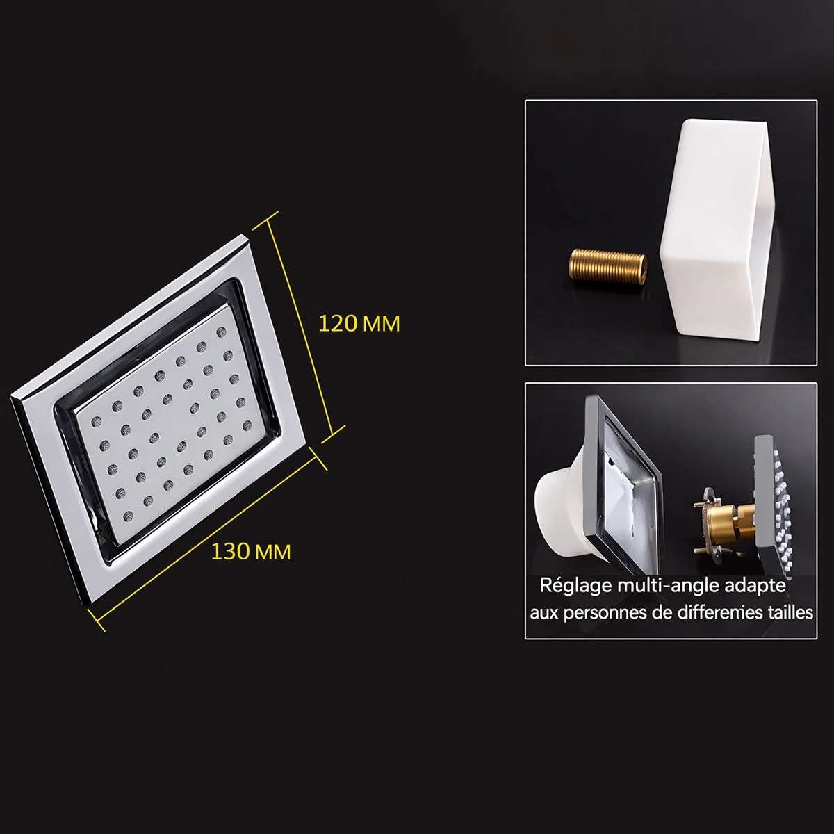 Ciel de pluie hydromassant Paris – LED & Bluetooth chrome