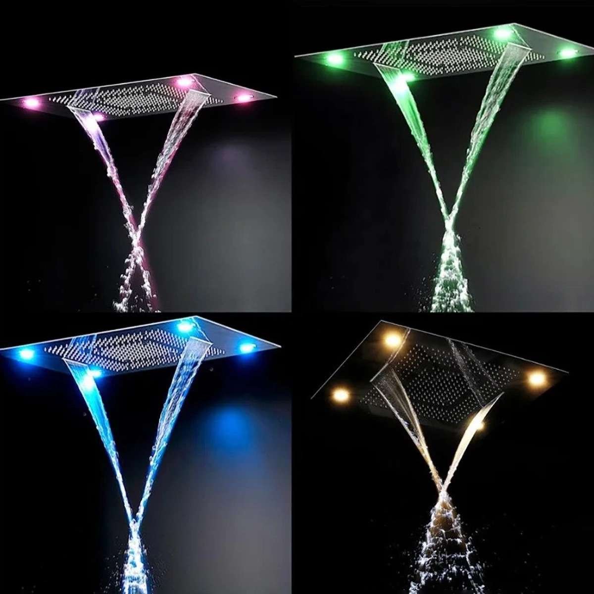 Ciel de pluie hydromassant Paris – LED & Bluetooth chrome