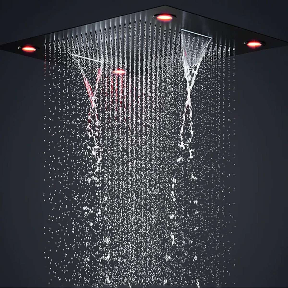 Ciel de pluie LED Luxe Monaco – Chromothérapie noire