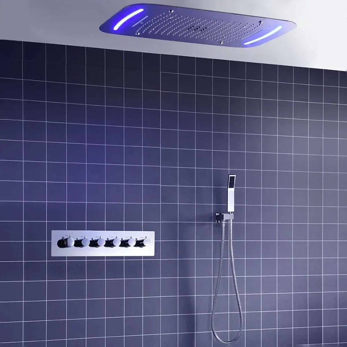 Ciel de pluie thermostatique Élégance Vienne – Chrome LED