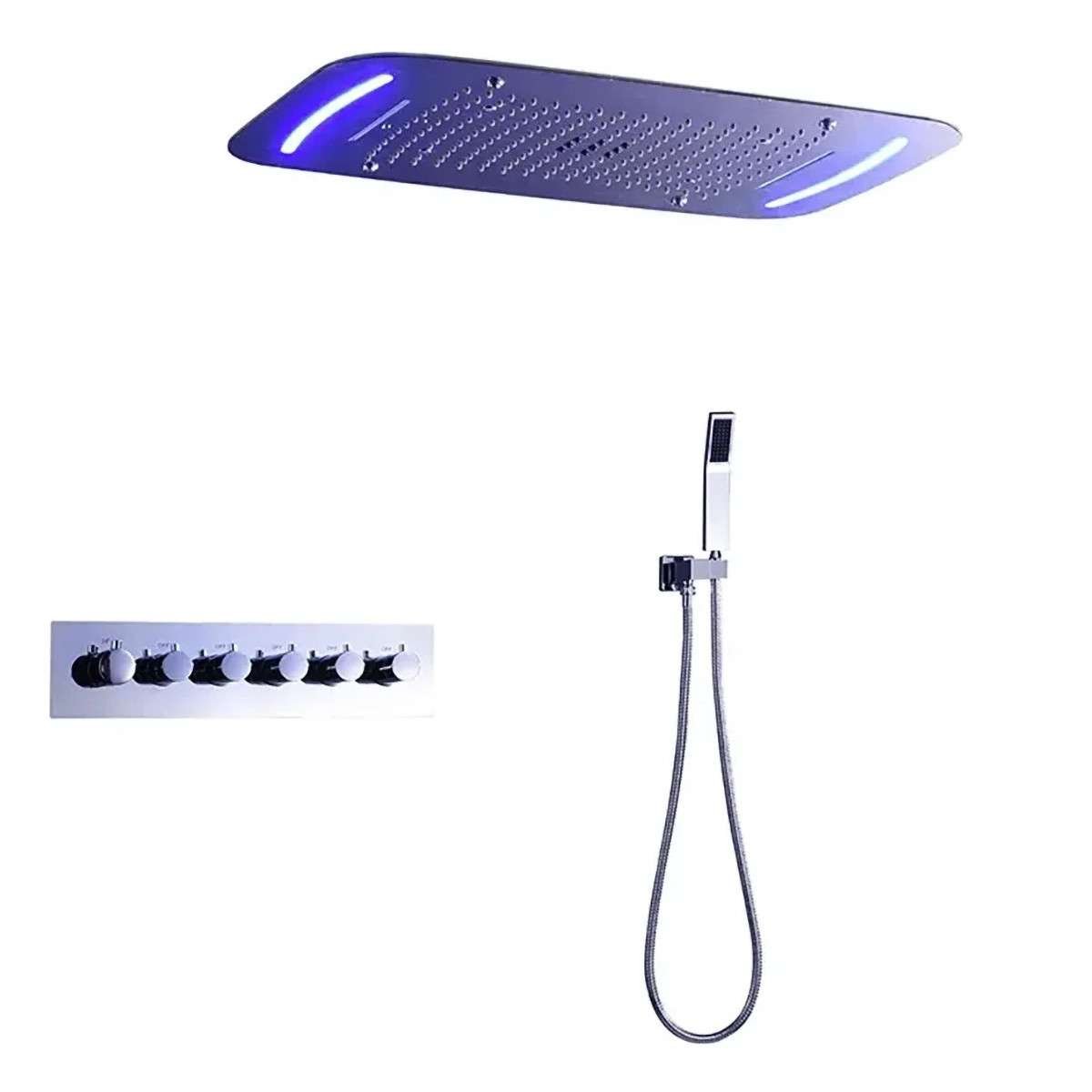 Ciel de pluie thermostatique Élégance Vienne – Chrome LED