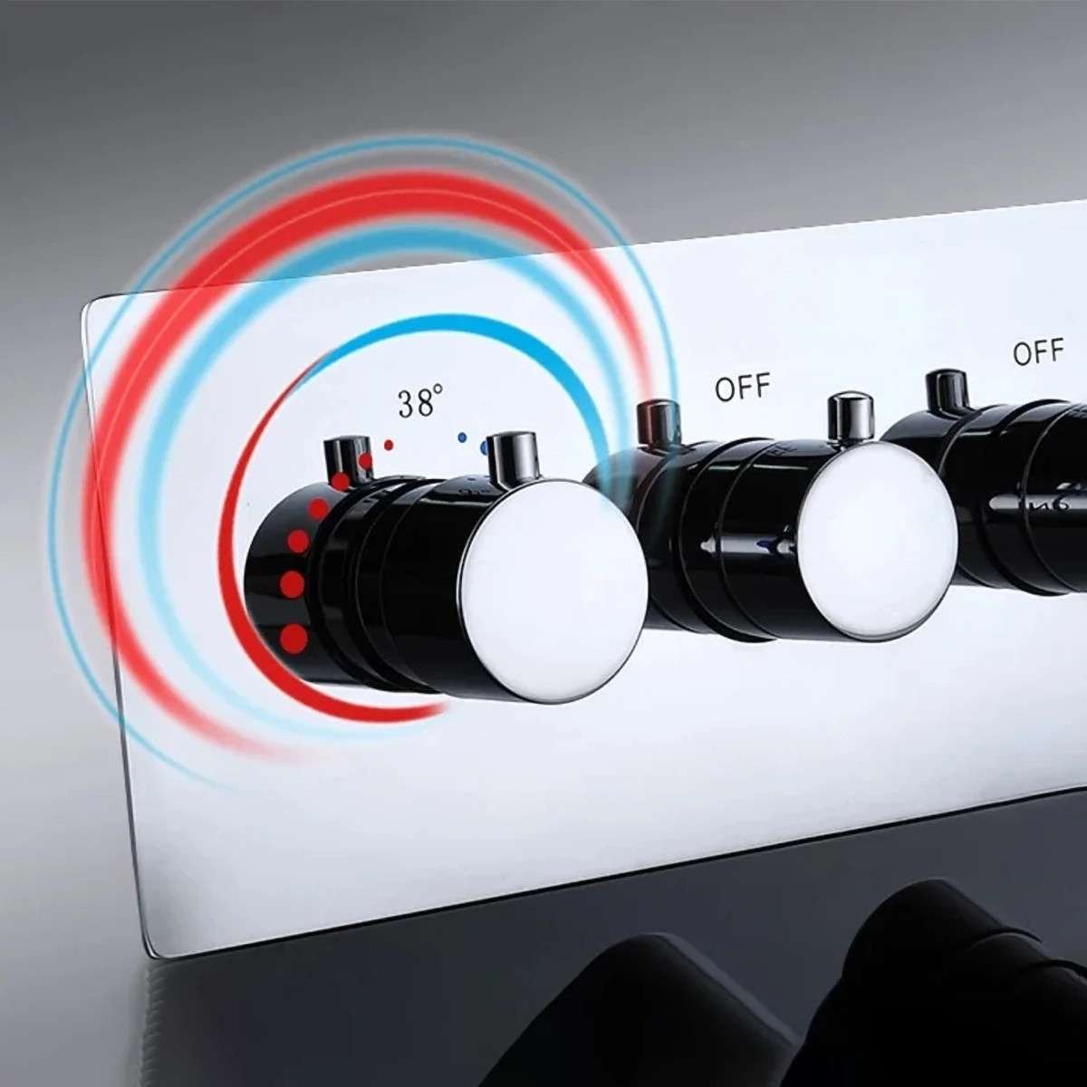 Ciel de pluie thermostatique LED Belfast – Chrome 50 cm