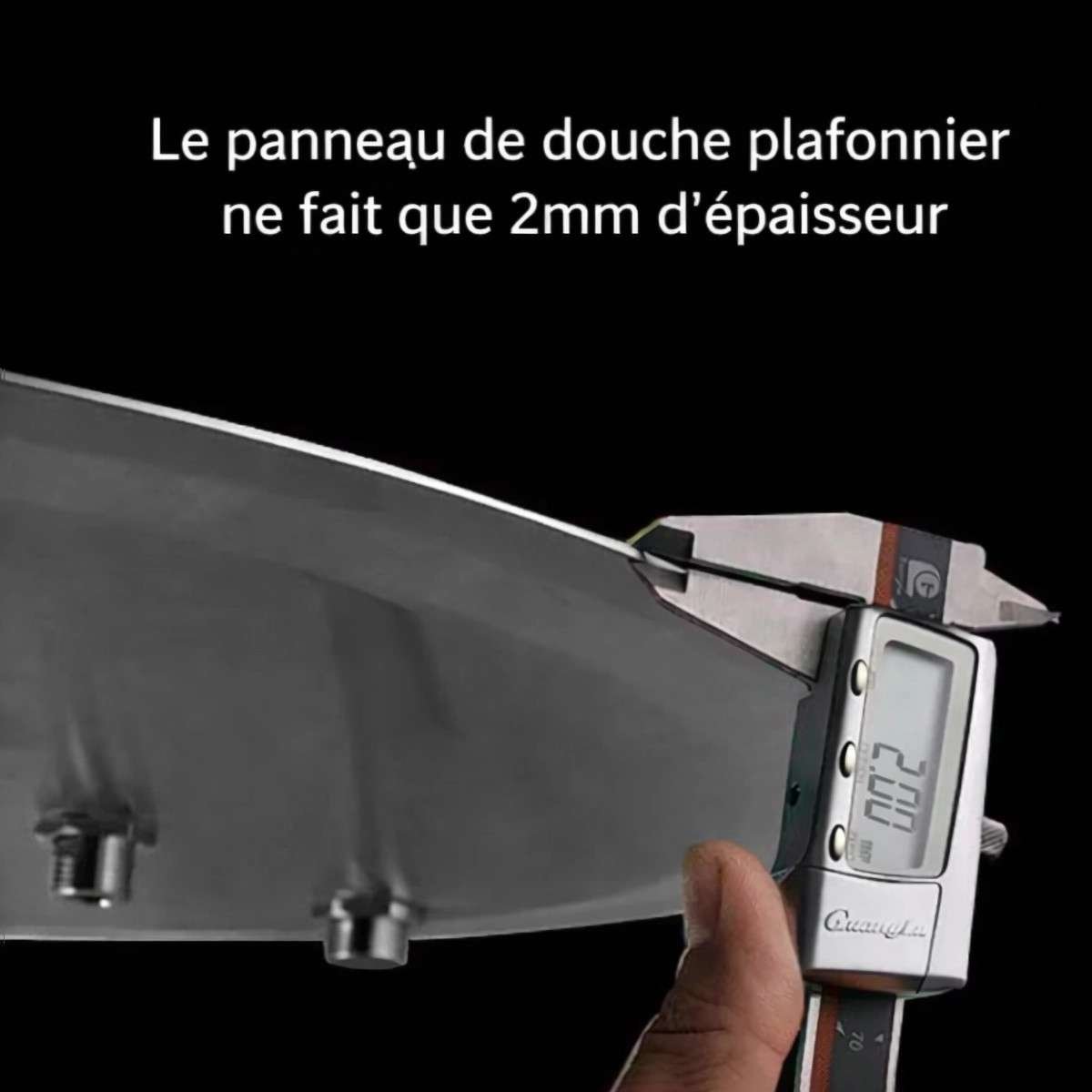 Ciel de pluie thermostatique LED Belfast – Chrome 50 cm