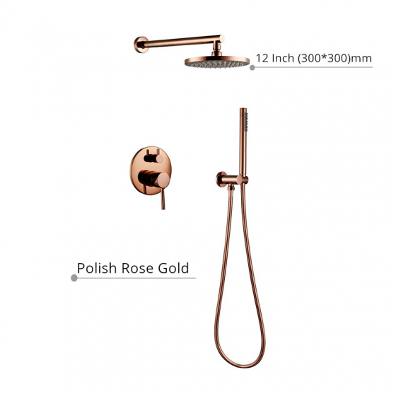 Composition mitigeur de douche encastrée murale or rose Ø30cm, Rouen - category_name - EUGE210088 - shop_name