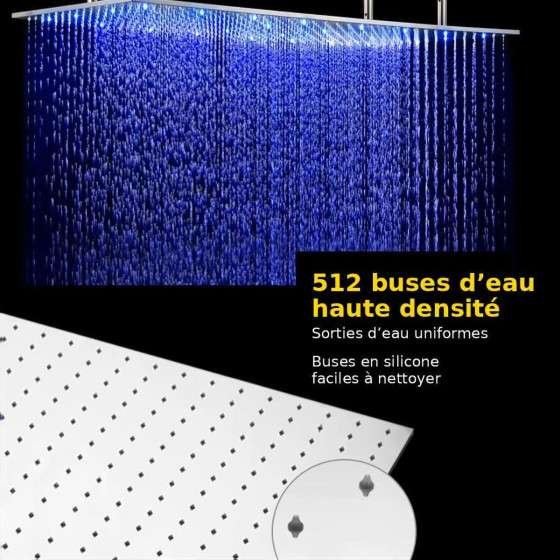 Ciel de pluie XXL LED Marbelle – Thermostatique chrome