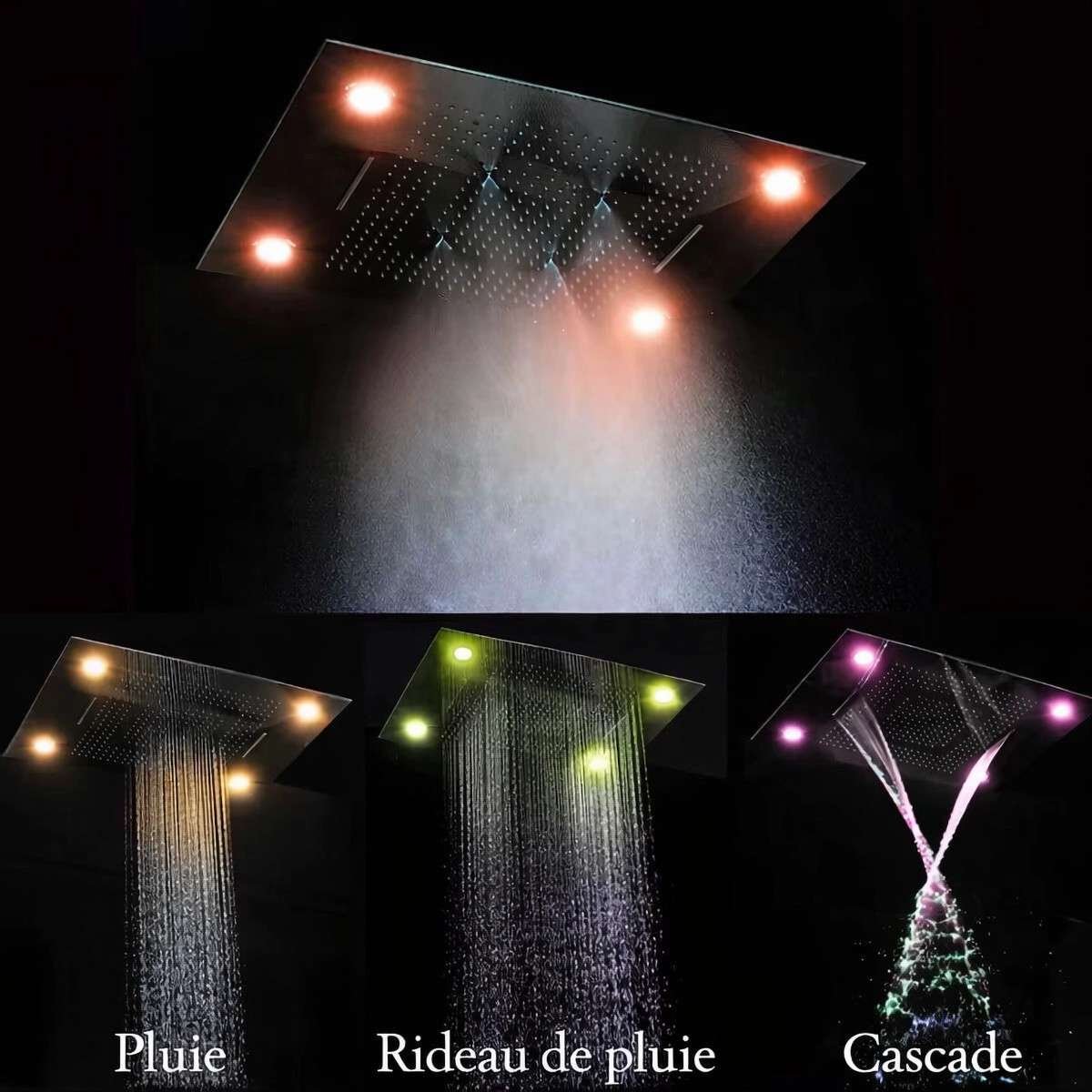 Ciel de pluie LED thermostatique Tiro – 800×600 mm