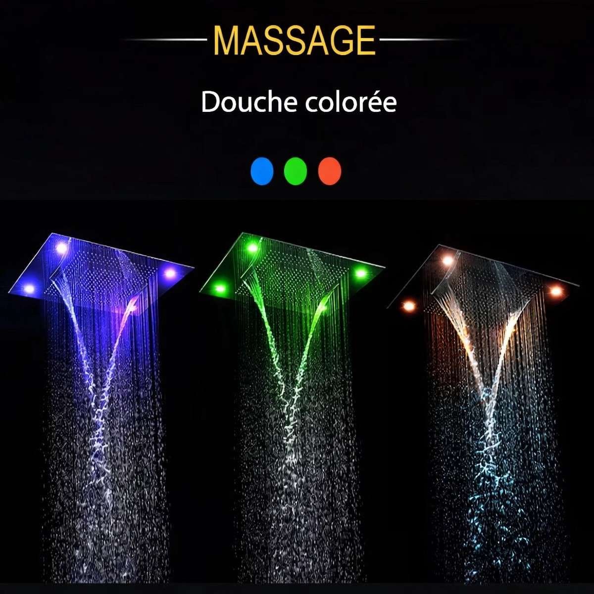 Ciel de pluie LED thermostatique Tiro – 800×600 mm