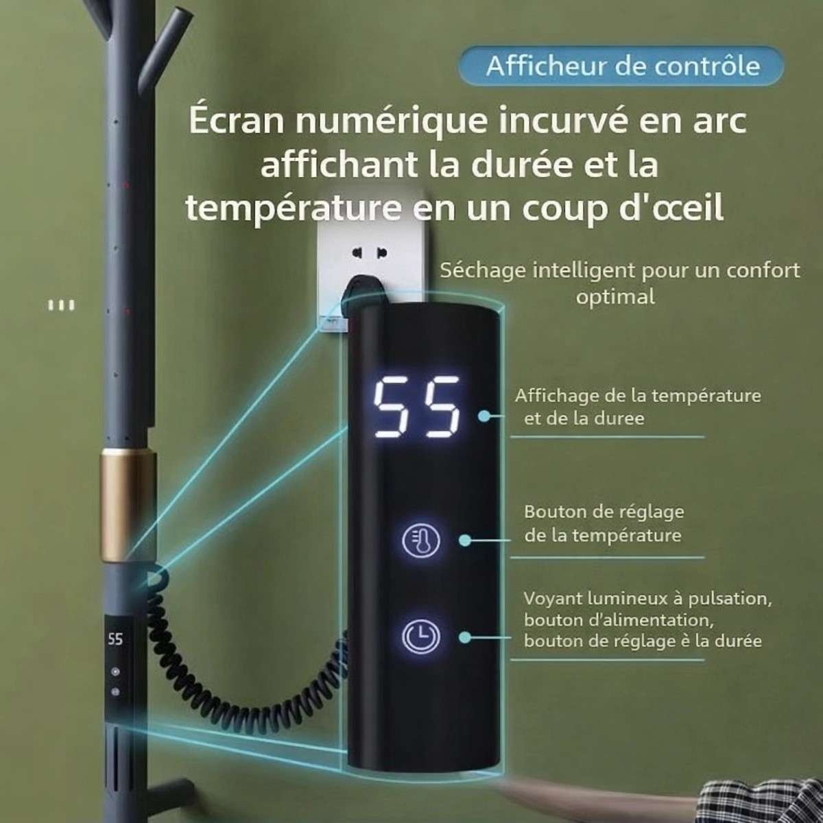 Sèche-serviettes électrique Matis gris 280W | Design