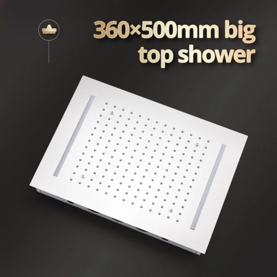 Composition de douche ciel de pluie thermostatique led chrome, Syracuse - category_name - CDP900HM821 - shop_name