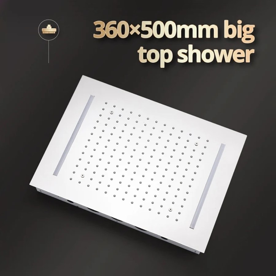 Composition de douche ciel de pluie thermostatique led chrome, Syracuse - category_name - CDP900HM821 - shop_name