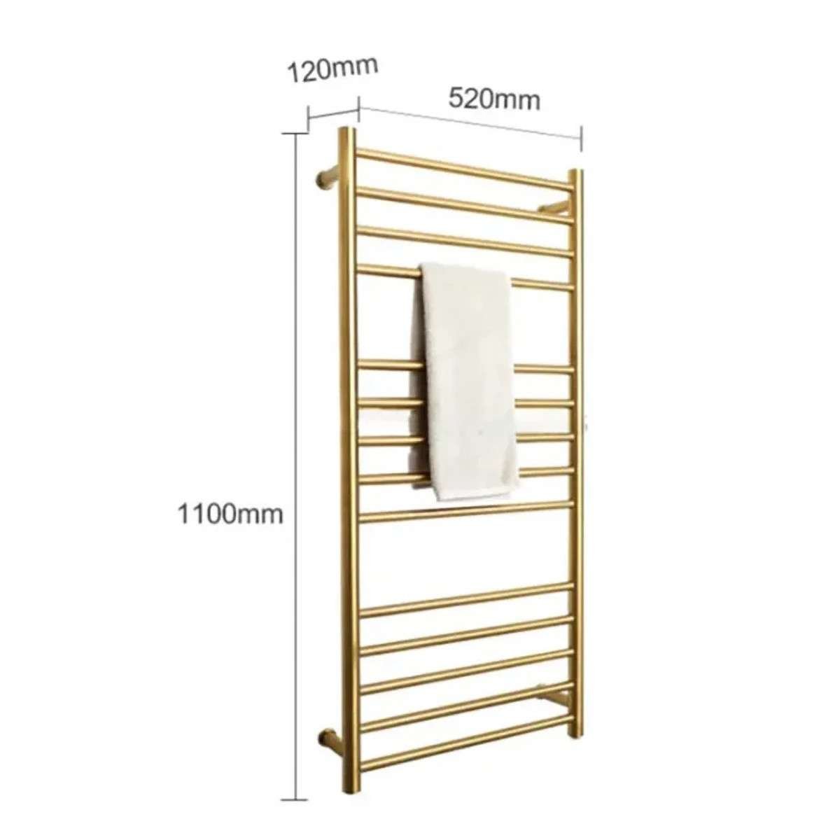 Sèche-serviettes électrique Malaga doré 350W | Design rond