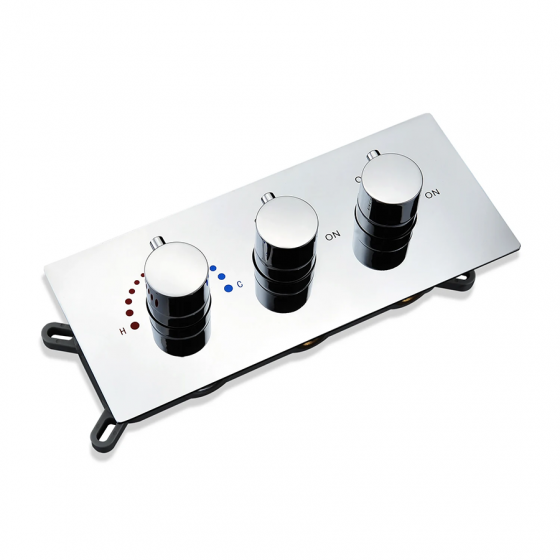 Composition de douche ciel de pluie thermostatique led chrome, Syracuse - category_name - CDP900HM821 - shop_name