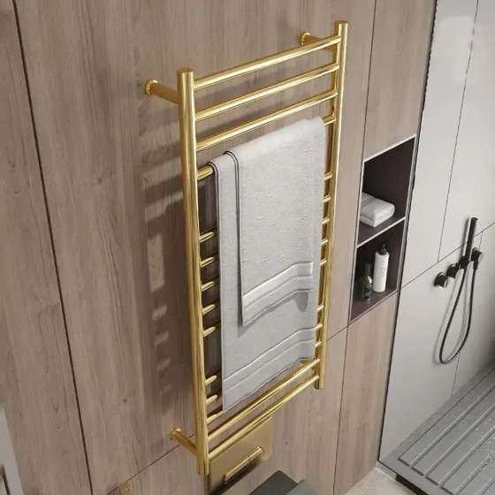 Sèche-serviettes électrique Malaga doré 350W | Design rond