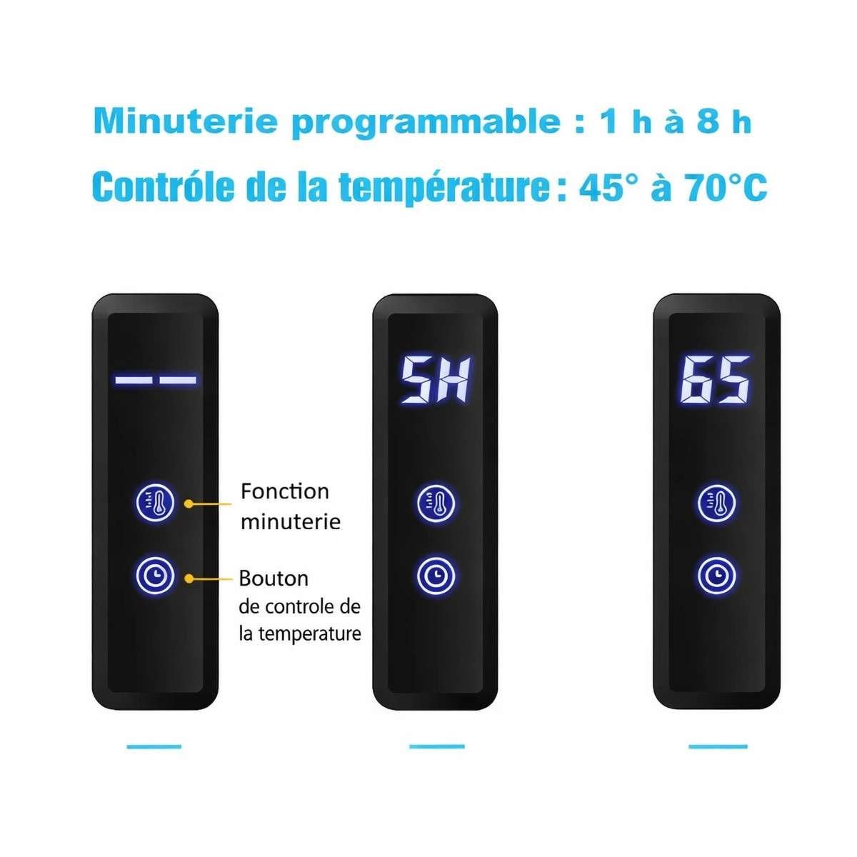 Sèche-serviettes électrique King chrome 250W | Étagère