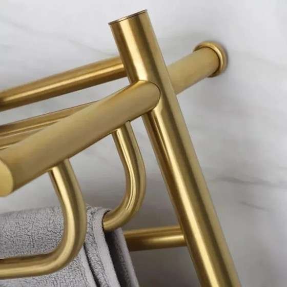 Sèche-serviettes électrique Bora doré 180W | Étagères